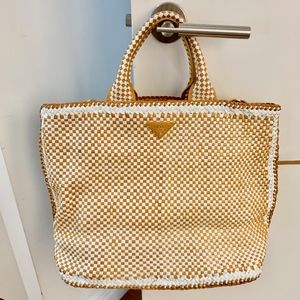 Authentic Prada Leather Woven Bag